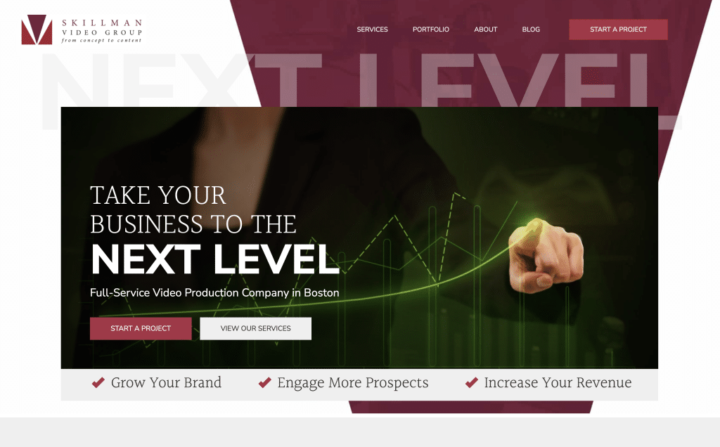 video on website home page